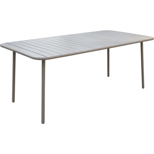 Table jardin en métal "Bilbao" - 180 x 90 x 71 cm - Taupe