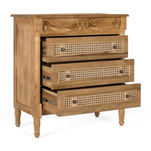Commode en bois de teck 80 cm style rustique contemporain