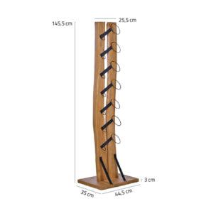 Range bouteilles 7 cases H146 cm en bois de teck et métal - VALENCE