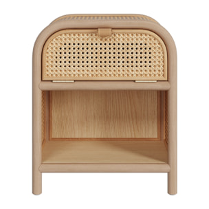 Table de chevet en bois massif, 1 porte et 1 niche - Alata