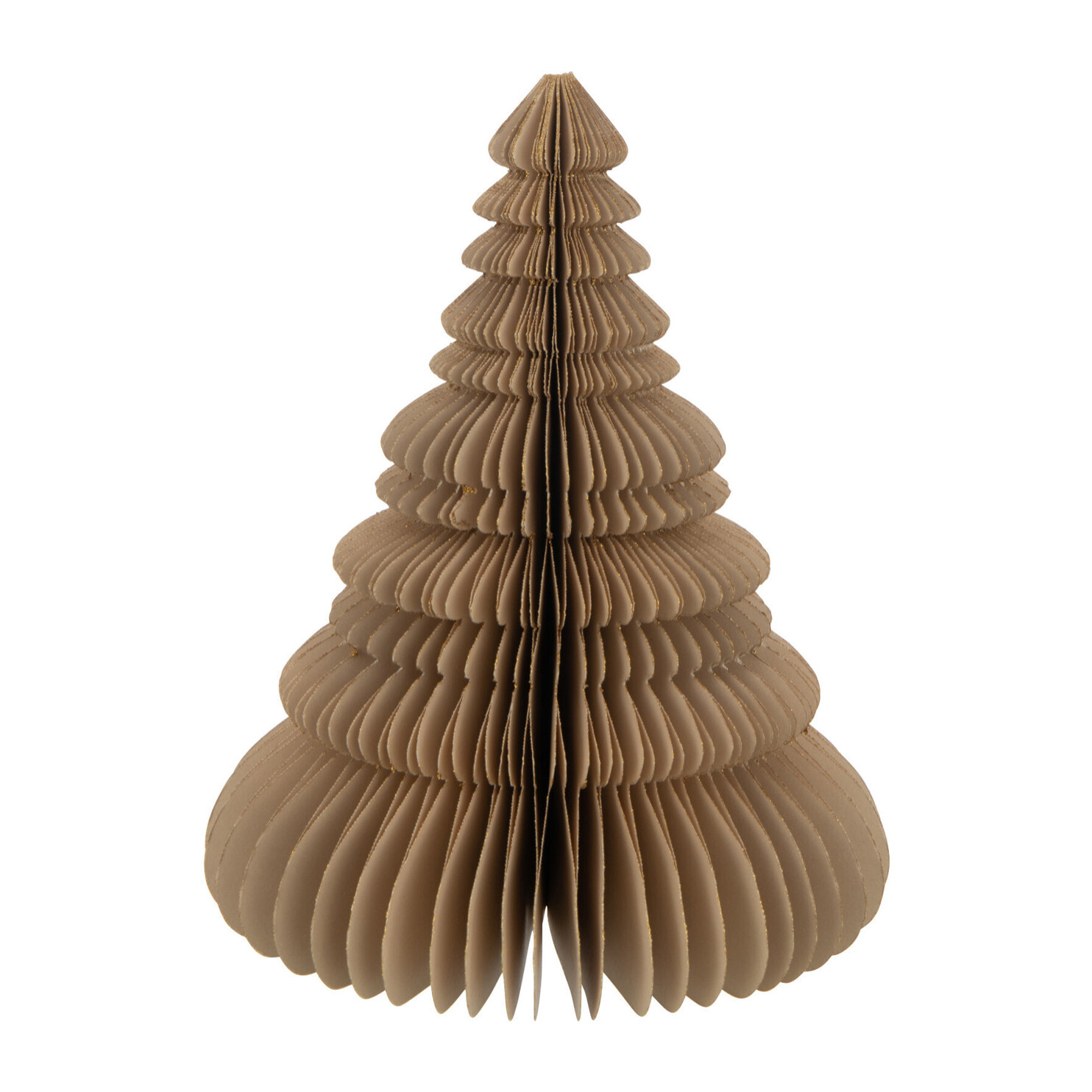 J-Line décoration Sapin De Noël Pliant - papier - beige - medium