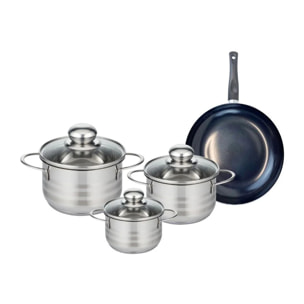 Ensemble de 1 Poêle de cuisson 20 cm et 3 faitouts 12, 14 et 16 cm Elo Prima Brillant
