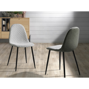 Set de 4 sillas – Tapizado en verde y estructura negra