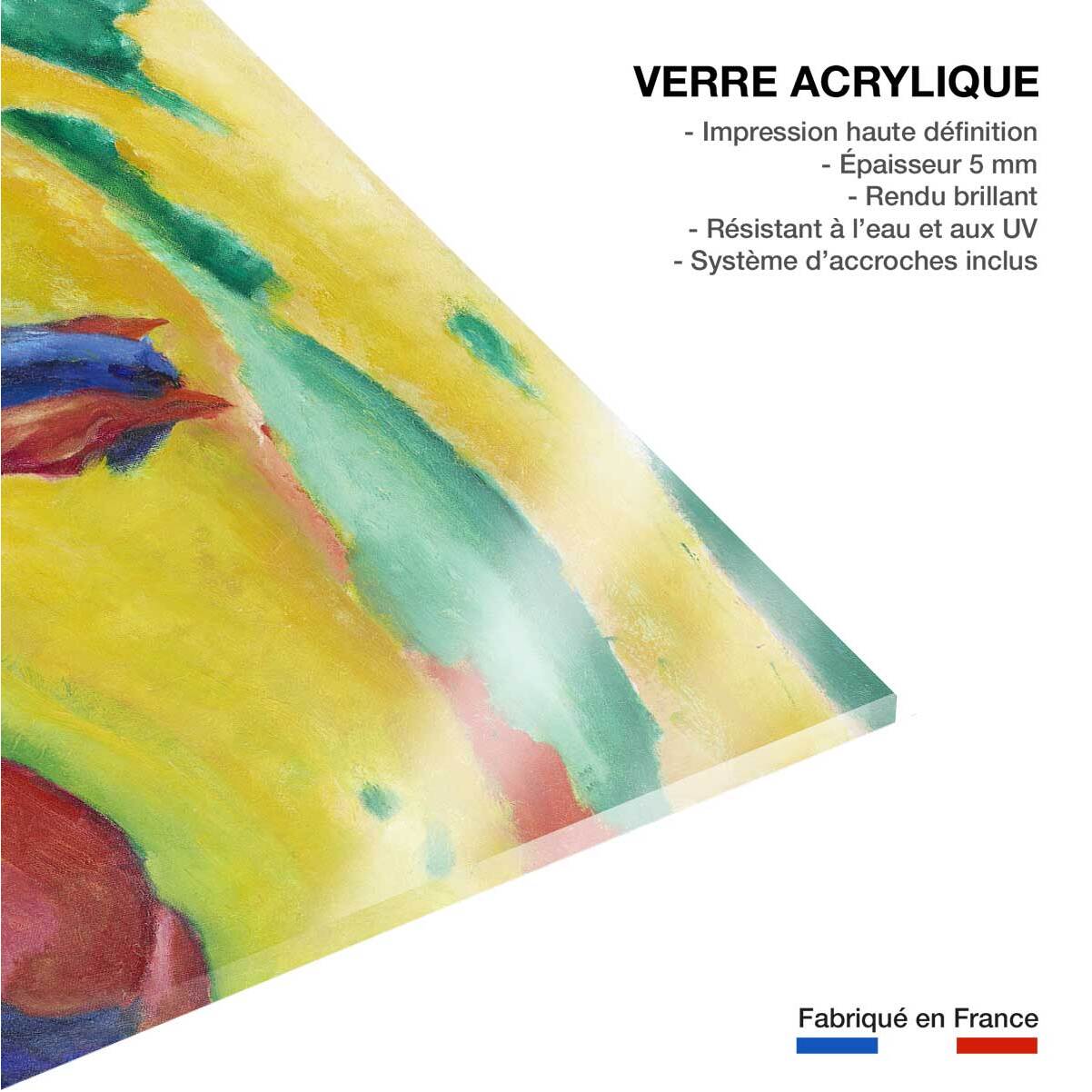 Tableau célèbre de Franz Marc Chevaux dans le paysage Tableau plexiglas