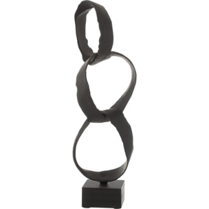 J-Line Figurine Anneaux Sur Pied Aluminium Noir Small