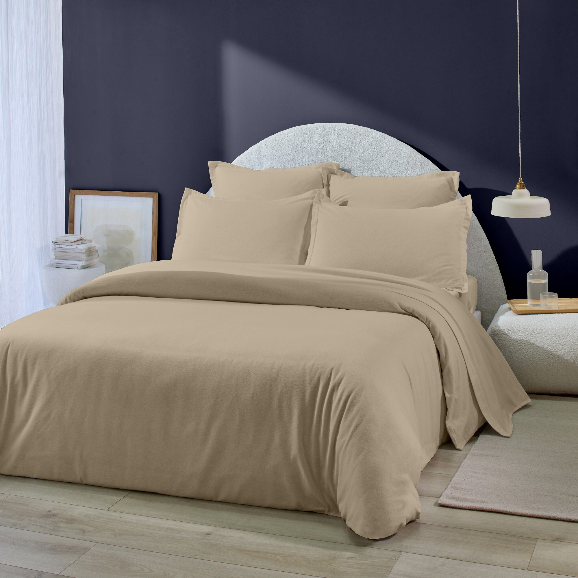 Housse de couette 100% flanelle de coton 160gr_ficelle