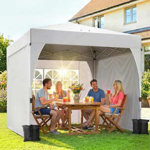 Tonnelle pliante pop up 3 x 3 m protection UPF 50+ tissu oxford crème