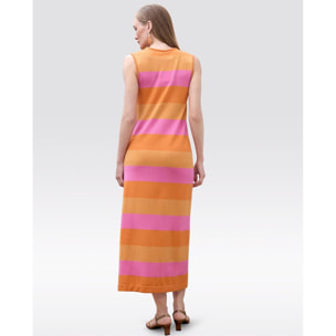 Abito in maglia a righe bicolore con lurex