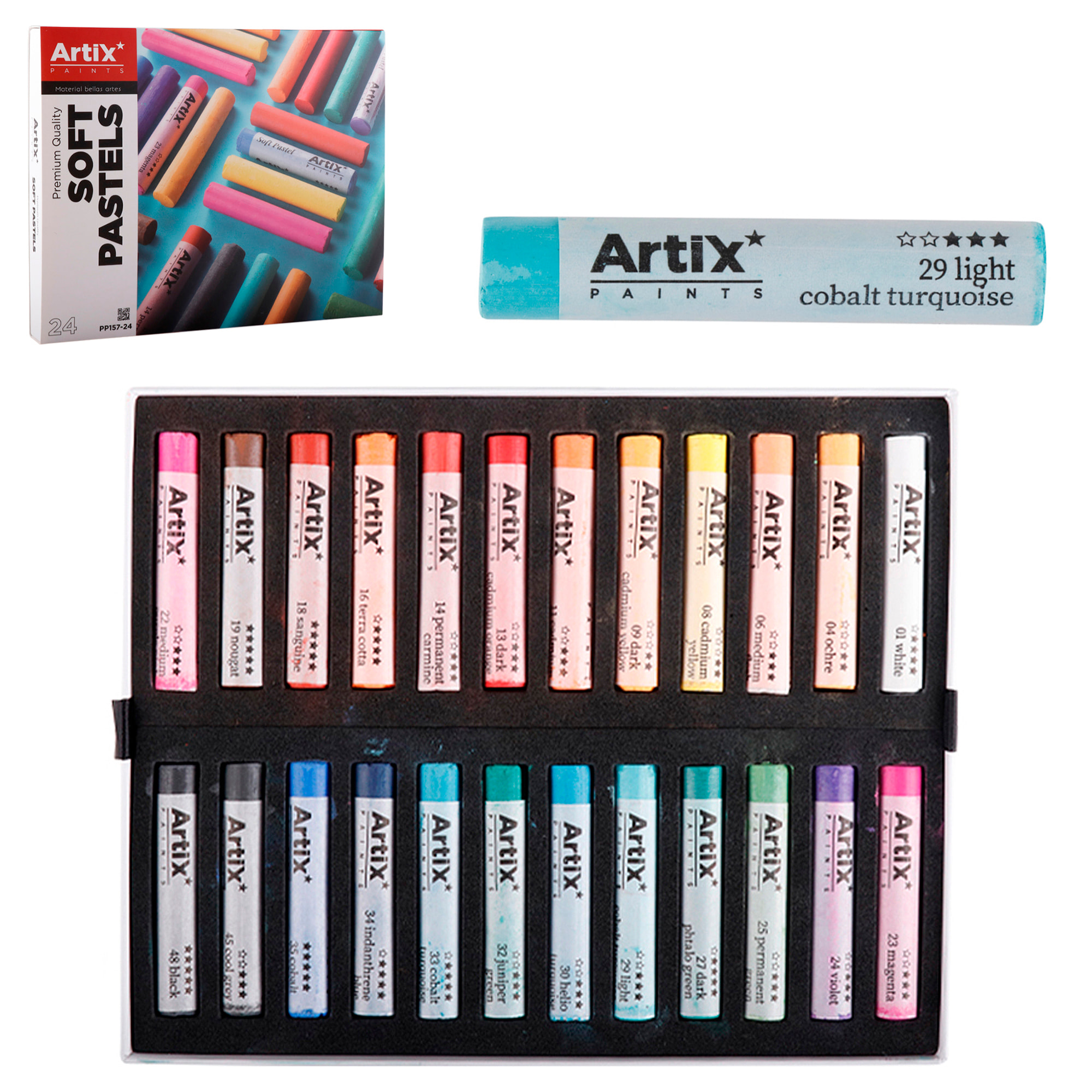 PINTURA PASTEL REDONDO 24 COLORES