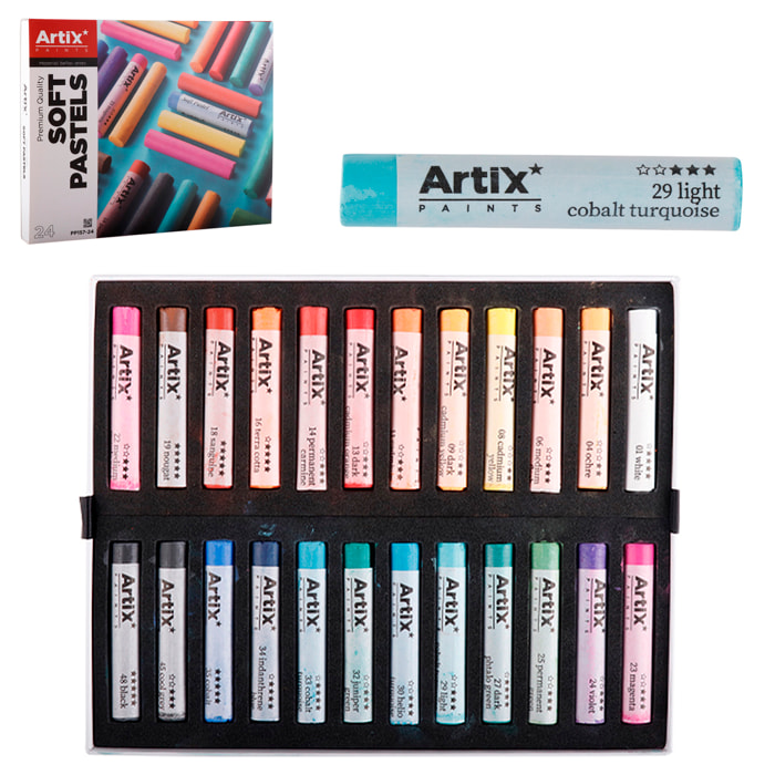 PINTURA PASTEL REDONDO 24 COLORES