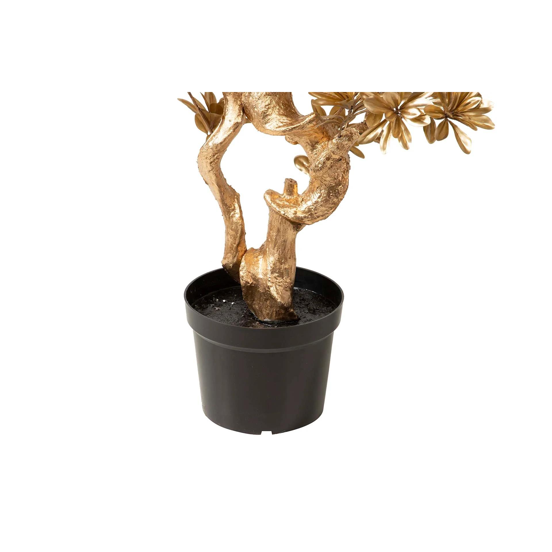 Arbol Bonsai Dorado Con Maceta 75x50x152 Cm