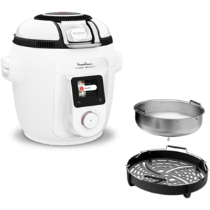 Cookeo MOULINEX Multicuiseur Airfryer Cookeo Infinity sans pale Blanc CE9721F0 16 modes de cuisson, 6,5 L
