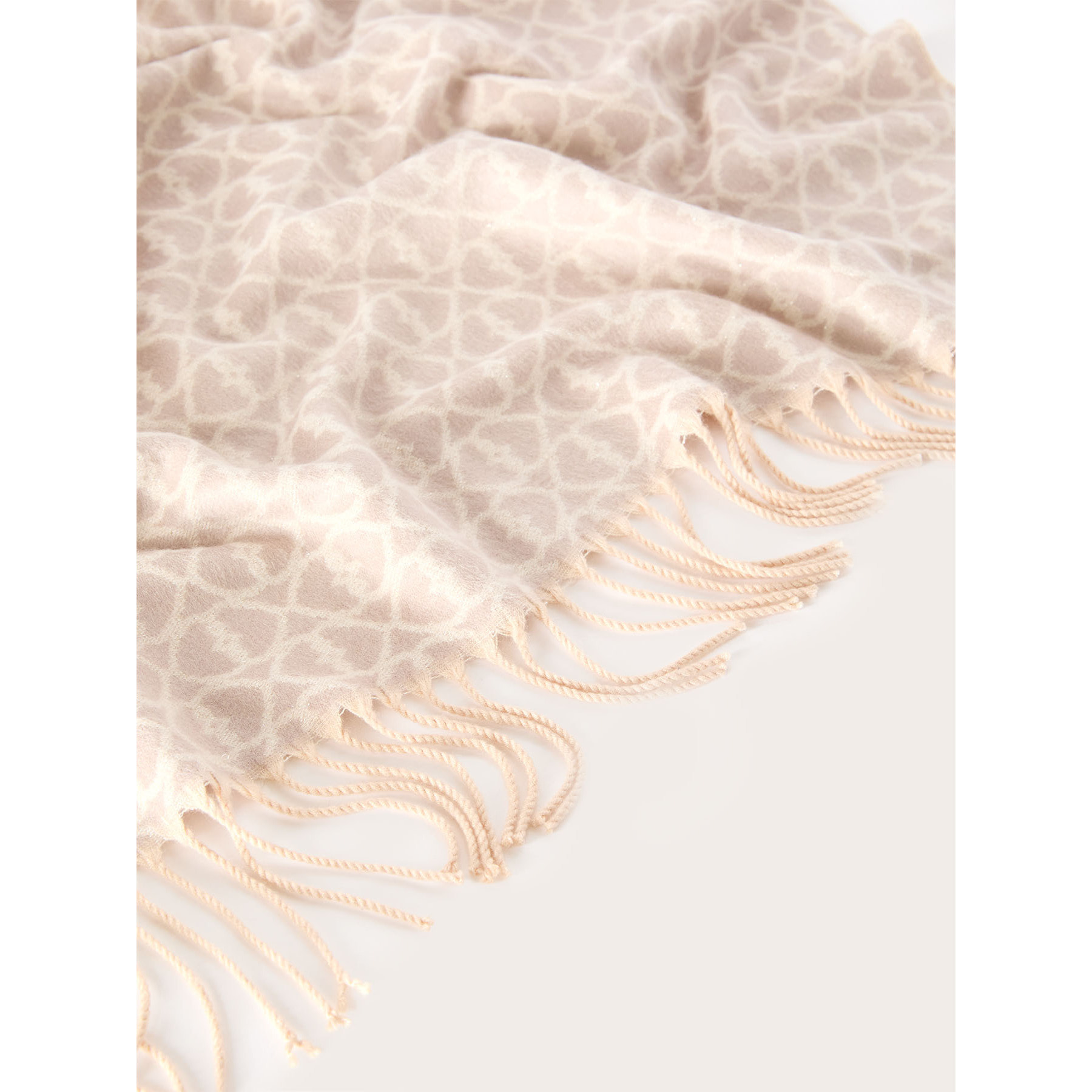 Motivi - Sciarpa jacquard lunga con frange - Beige