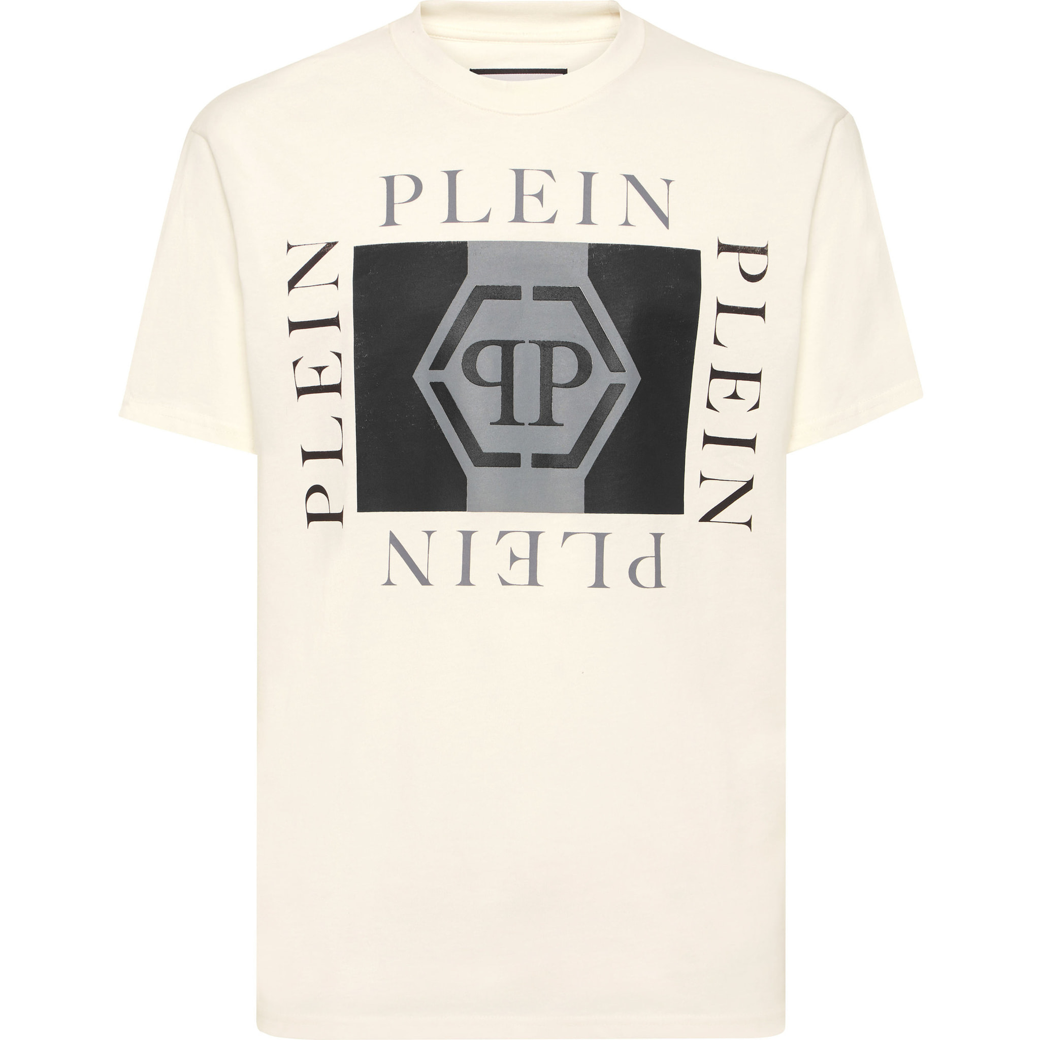 PHILIPP PLEIN Camiseta de cuello redondo y manga corta HEXAGON