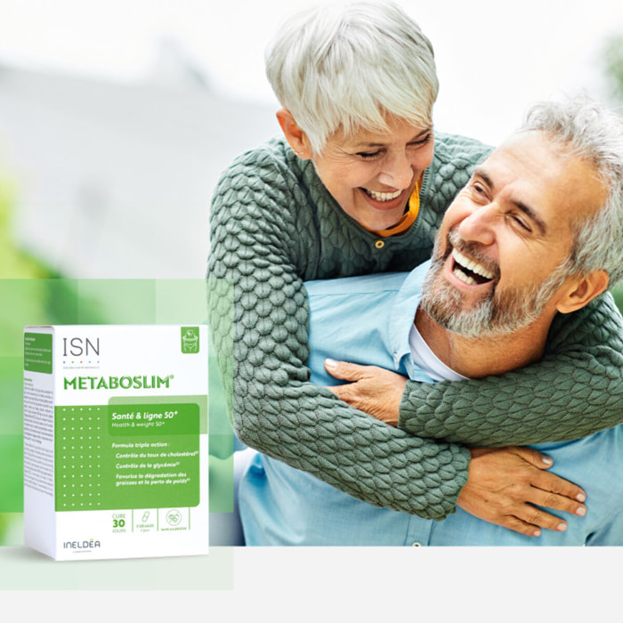 ISN - Metaboslim - Favorise la Perte de Poids - Participe au contrôle de la glycémie et du taux de cholestérol - Extrait de plantes synergisé - Action cliniquement prouvée - Sans Allergène - Cure 30 jours