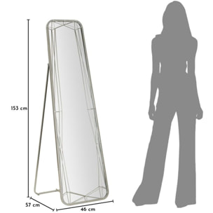 SPECCHIO DA TERRA SILVER CM 46X2-54X153 (MISURA SPECCHIO CM 43X150)
