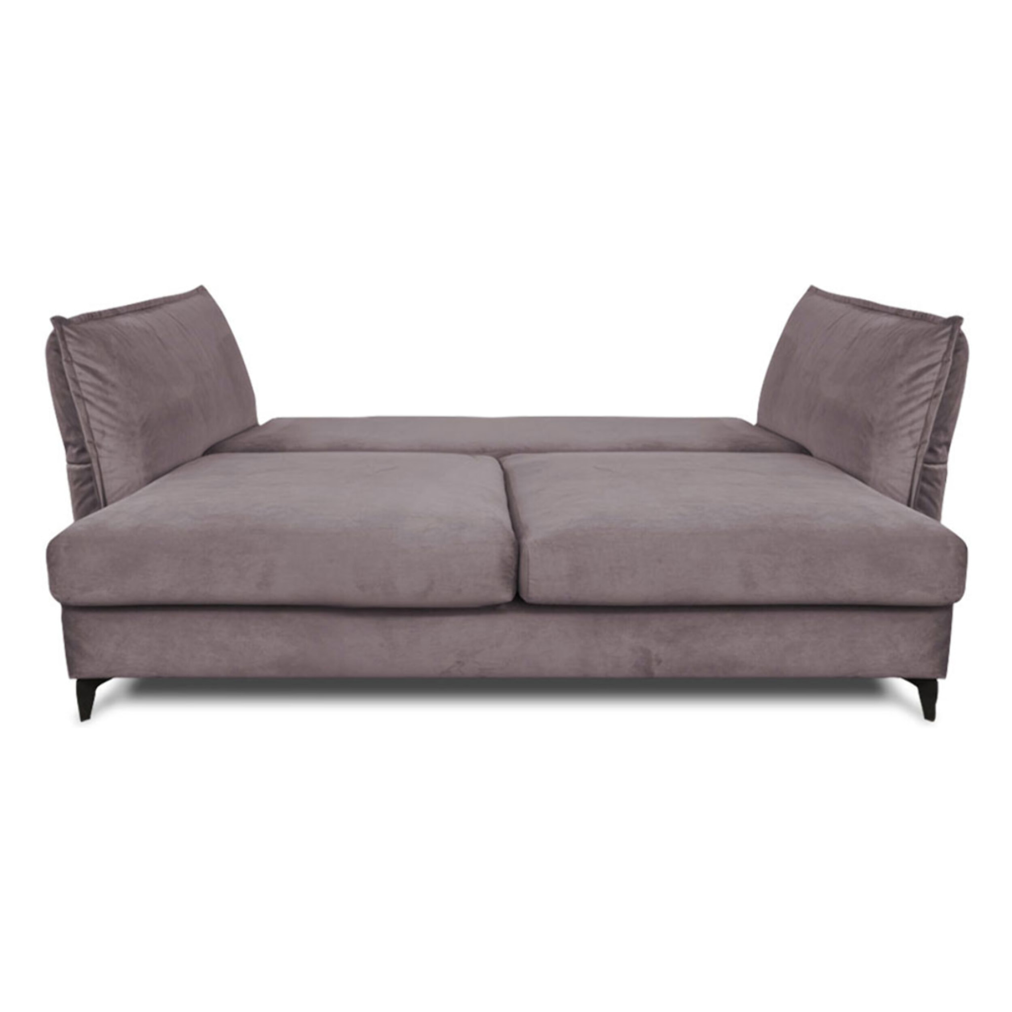 Canapé Velours Droit Convertible Gris Foncé Verduro - 3 Places