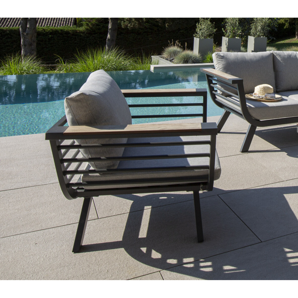 Salon de jardin en aluminium - 5 places - CARMEL