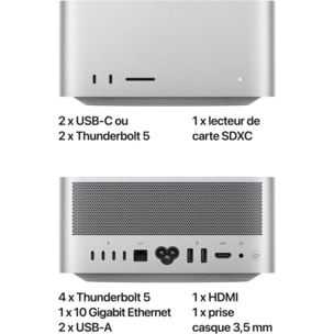 Ordinateur Apple MAC Studio M4 MAX CPU 14 GPU 32 36Go 512Go