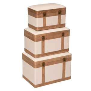 Set de 3 malles "Norah" beige L39/44/51cm