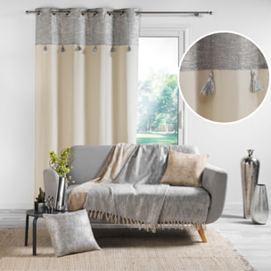 Rideau bohème parement doré ou argenté - Argent