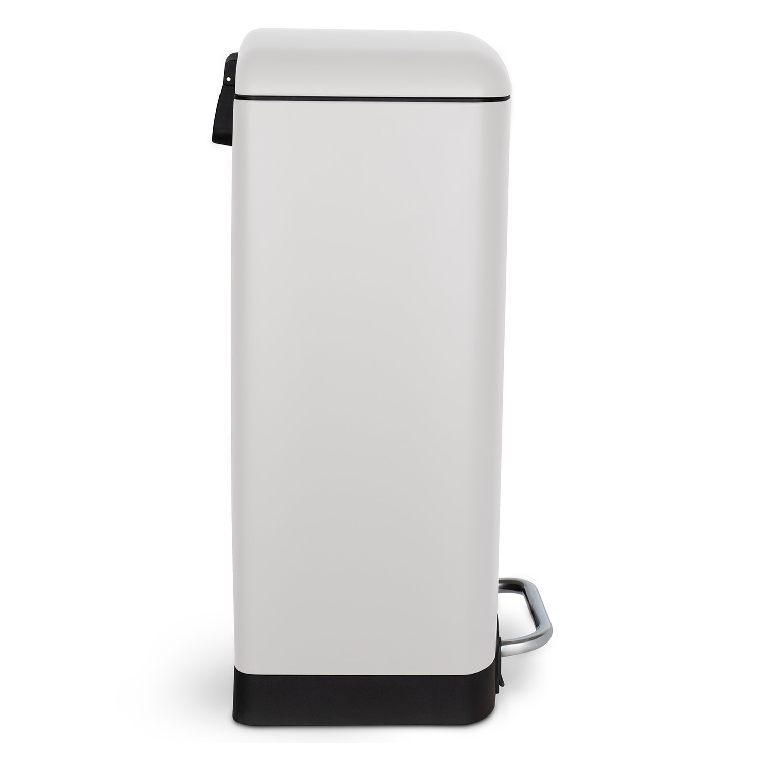 N°728 Les Collectors, Papelera de cocina con pedal, acero inoxidable blanco, 30L, cierre de tapa silenciosa