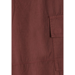 Pantaloni cargo in canvas tinto capo