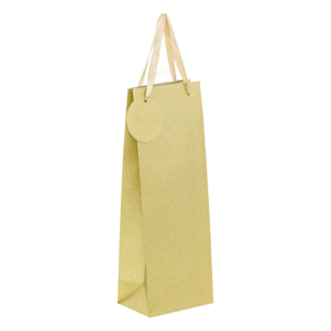 Sac cadeau paillettes taille bouteille doré