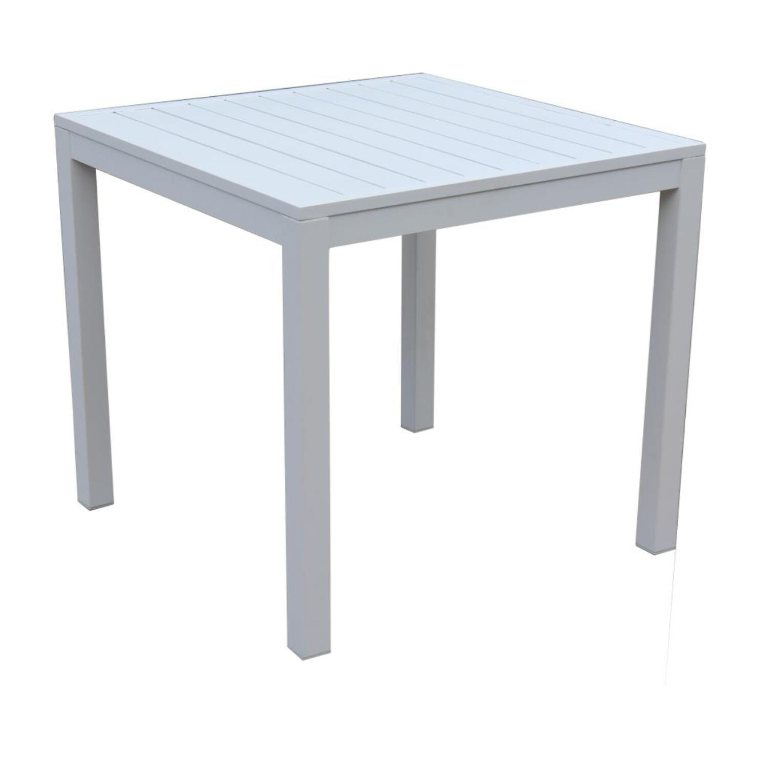 Tavolo Sullivan Vacchetti in alluminio bianco quadro cm70x70h75