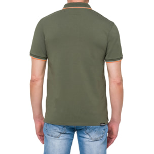 Polo con righine Hot Buttered Amak verde.