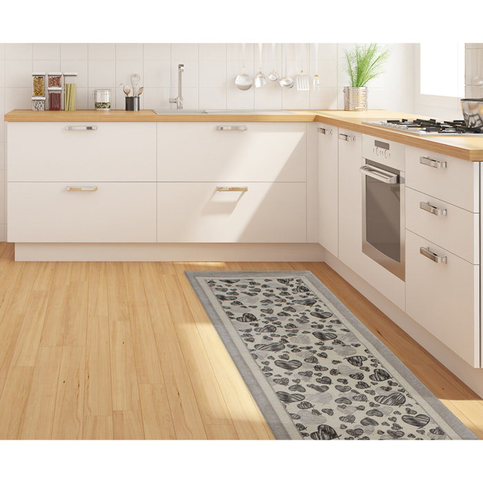 TAPPETO DA CUCINA DIS. MELODY LATTEMIELE 57X140 CM CON ANTISCIVOLO