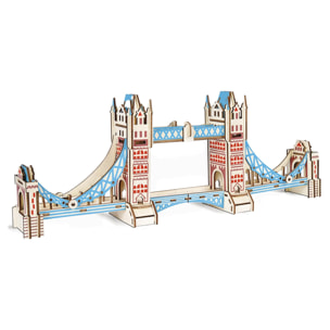 Puzzle 3D XL madera puente de la torre de Londres 105 piezas 56,4x84x21,4 cm.