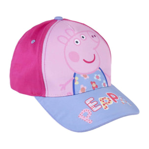 Gorra infantil de peppa pig - color lila - apta de 2 a 8 años - combina algodón y poliéster - gorra para niños con velcro trasero ajustable