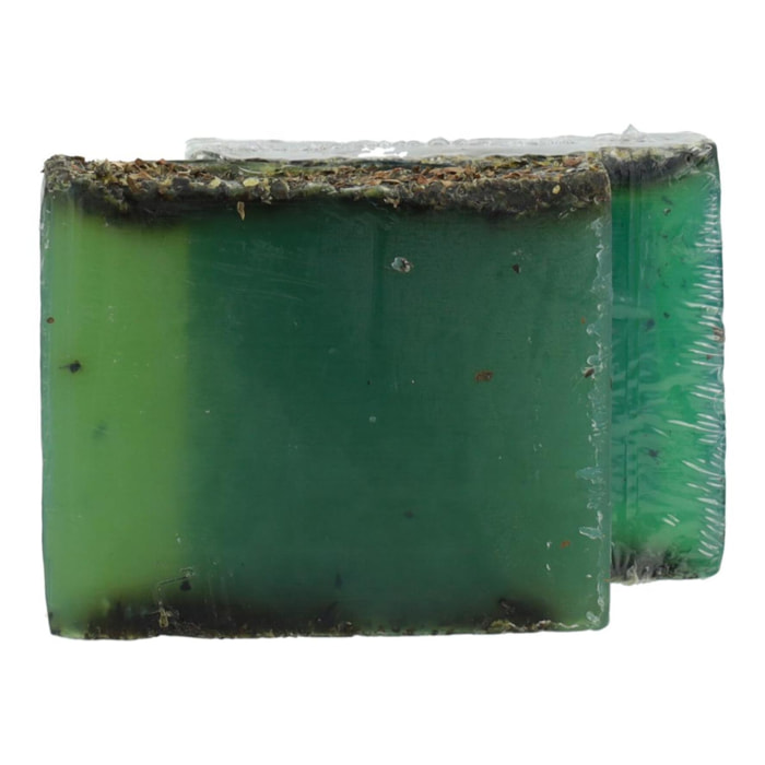PLANETA HUERTO | Jabón Natural de Glicerina con Menta y Hojas de Hierbabuena 100 g | Refrescante y Energizante | Sensación de Frescor