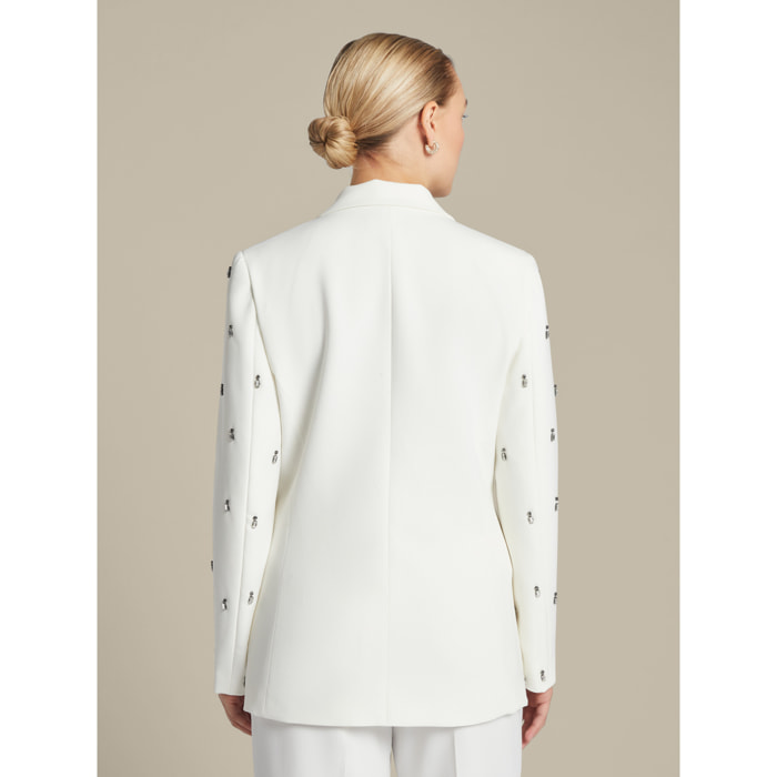 Elena Mirò - Blazer gioiello in cady - Bianco