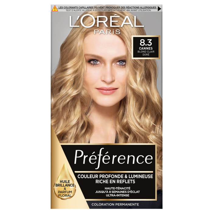 L'Oréal Paris Préférence 8.3 Coloration Cannes Blond clair doré