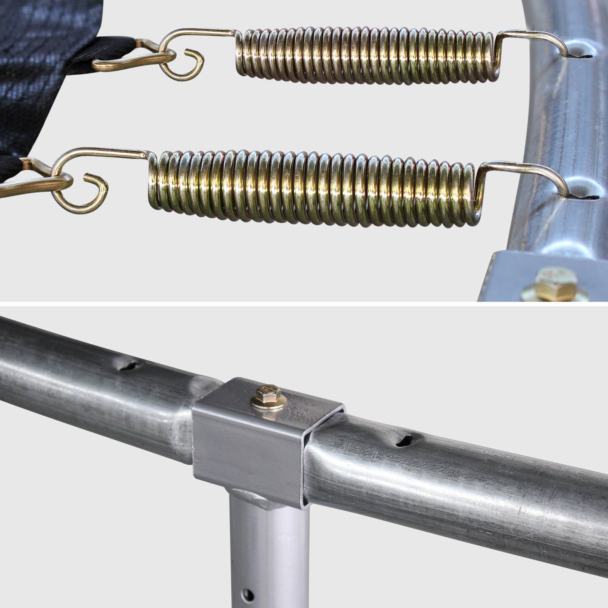 Trampoline 490cm gris avec filet de protection. échelle. bâche. filet pour chaussures. kit d'ancrage - Jupiter XXL - Trampoline de jardin 490 cm 4m|Qualité PRO.|Normes EU.