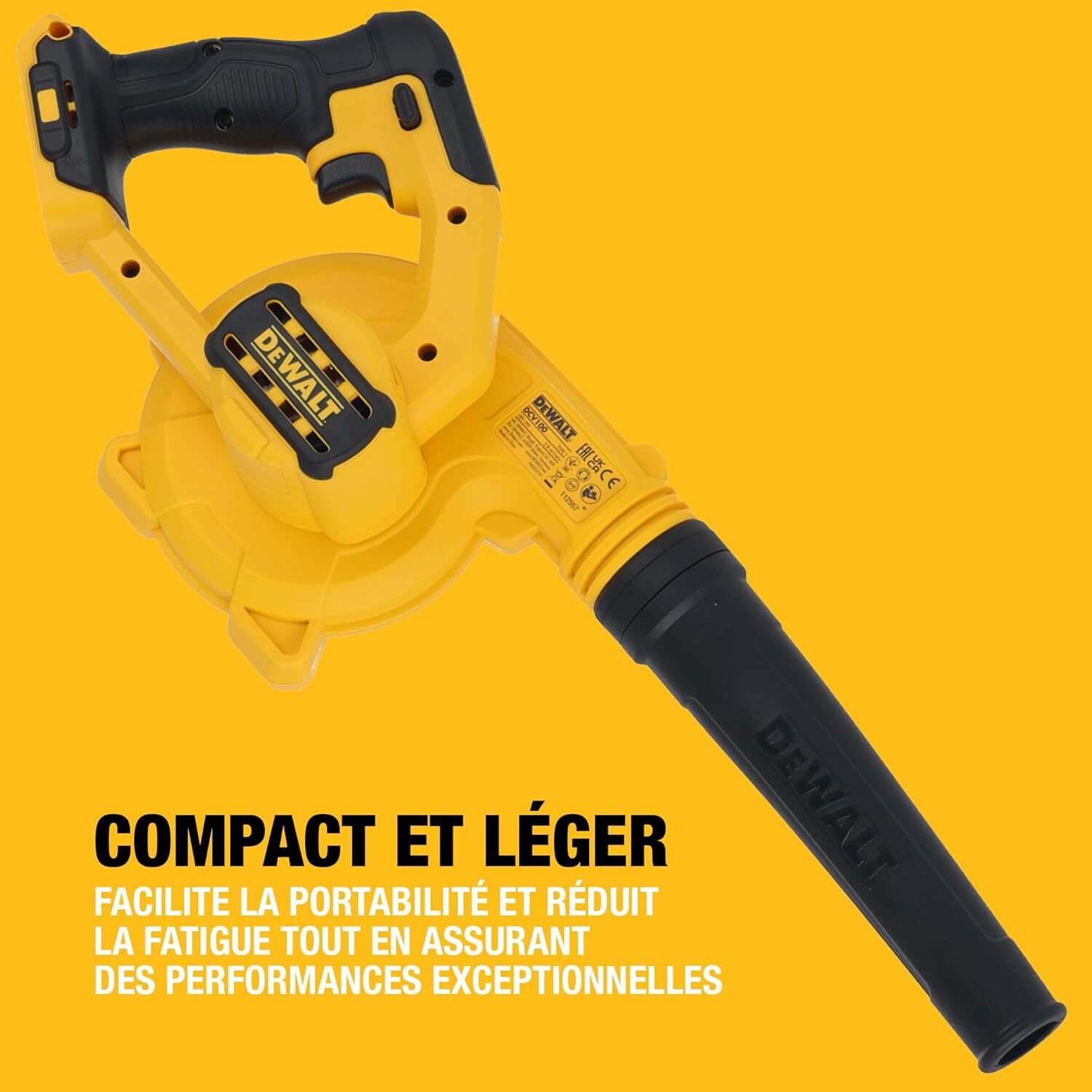 Souffleur compact XR 18 V - Sans batterie ni chargeur - DEWALT - DCV100-XJ