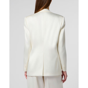 PHILIPP PLEIN Double-Breasted Satin Blazer Roses