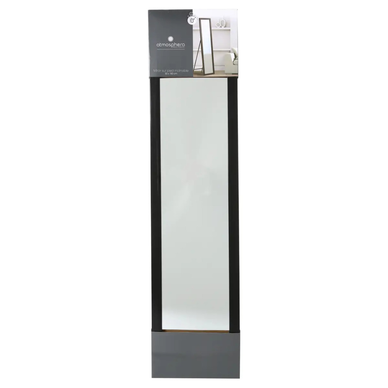 Miroir sur pied classique noir 37X157