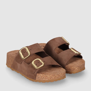 Sandalias de Serraje - Cuero - Tacón: 4 cm