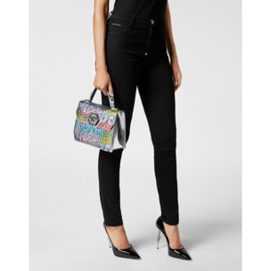 PHILIPP PLEIN Handle Bag BOMBING GRAFFITI