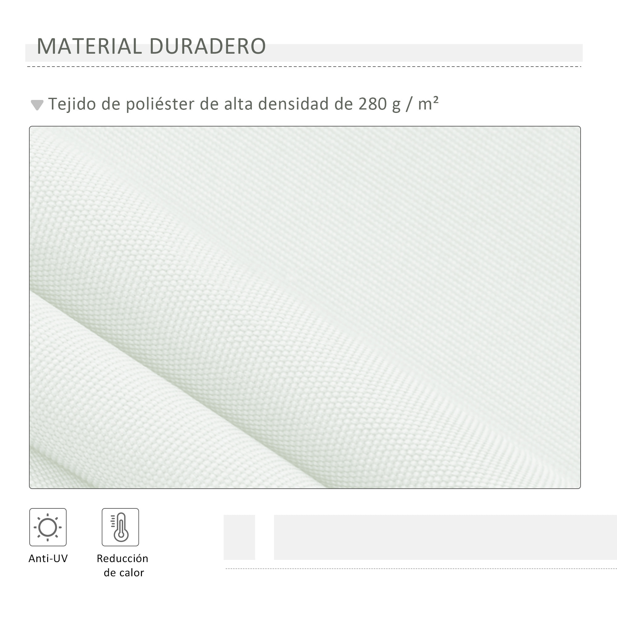 Toldo de Patio Balcón de Aluminio y Poliéster 4x2,5m Blanco