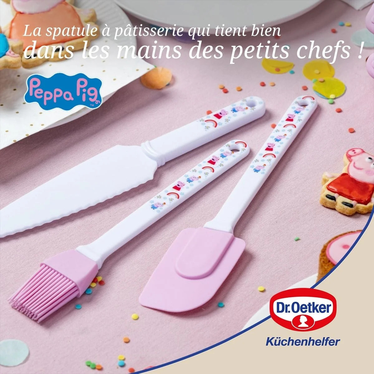 Spatule à pâte en silicone 25 cm Dr. Oetker Peppa Pig