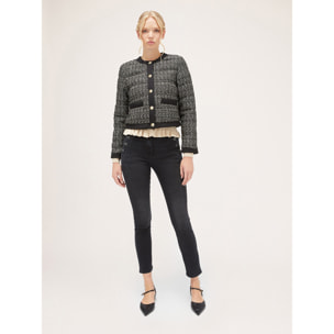 Motivi - Chaqueta de plumas de tweed - Negro