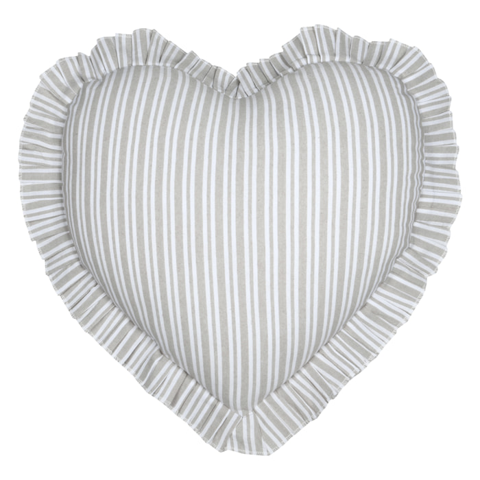 Coussin décoratif romantique en forme de coeur - Gris