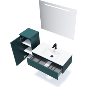 Ensemble vasque intégrée 1 tiroir + miroir - HUDSON