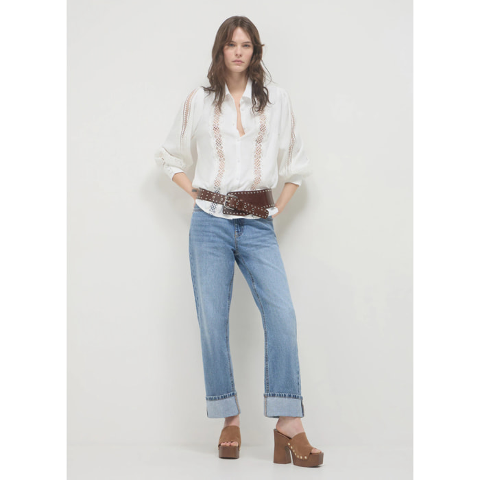 Camicia inserti macramè