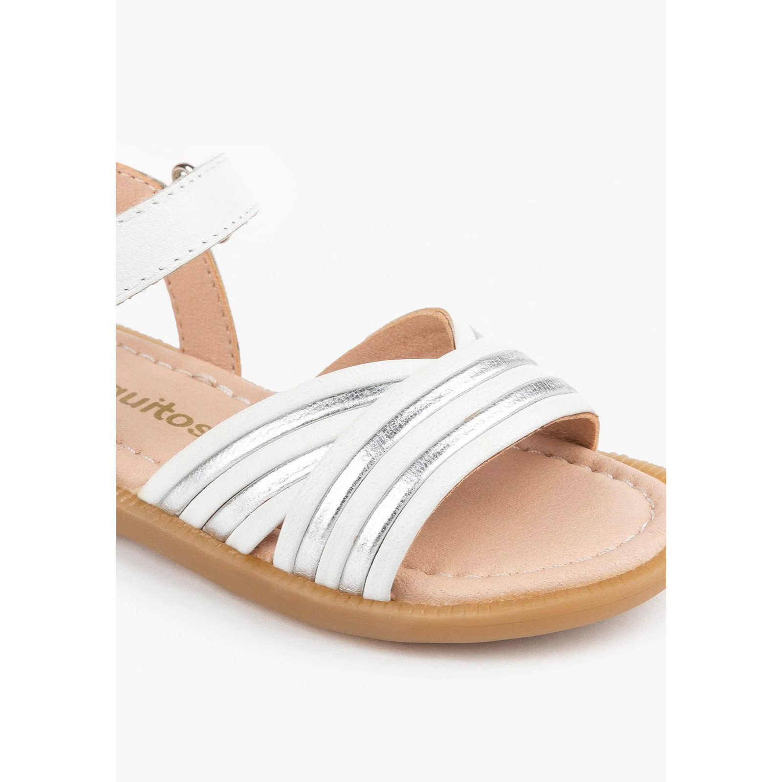 Sandalias De Niña Tiras En Blanco