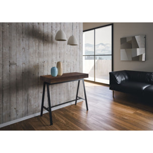 Consolle allungabile 90x40/196 cm Banco Small Noce telaio Antracite.